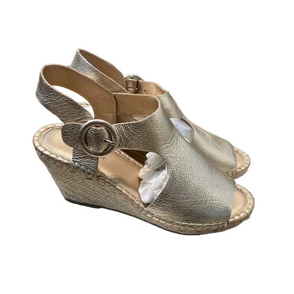 Marc Fisher Heeled Sandals Sz 8.5 Leather Rose Gold BNIB Sakae - Picture 1 of 7